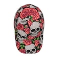 thumbnail image 4 of Naloa Original Classic Low Profile Hat Men Women Baseball Cap Dad Hat Adjustable Unconstructed Skull and Roses Print Cap, 4 of 9