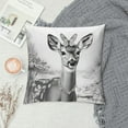 thumbnail image 2 of MDO HGOD DESIGNS 18 X 18 Inch Cotton Linen Decorative Throw Pillow Cover Cushion Case, Deer Elk Grey, 2 of 5