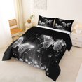 thumbnail image 3 of Homewish Neon Butterfly Queen Comforter Set for Girls, Glowing Stars Comforter Sets Queen, Black White, Black Reversible, 3 Pieces 1 Comforter and 2 Pillowcases, 3 of 6