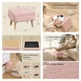 thumbnail image 4 of LEDREM Rectangular Storage Ottoman with Teddy Fleece, 11.8 x 15.7 Inch Foot Stool and Small Table for Living Room, Jelly Pink, 4 of 8