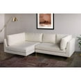 thumbnail image 3 of Theodore Living Room Pillow Back Beige Boucle Fabric Left-Facing Sectional Sofa, 3 of 7