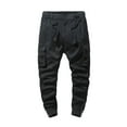 thumbnail image 2 of Pantalones largos para hombre, moda informal, lisos, cintura elástica con bolsillos, pantalones deportivos para hombre, 2 of 6