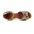 thumbnail image 6 of Dakaela Womens Ballroom Dance Shoes Latin Salsa Performance Dancing Pumps Open Toe Dress Heels Gold 7, 6 of 8