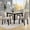 Black+Grey, variant on 5-Piece Dining Table Set for 4 with Chairs, Wooden Dining Set for Kitchen, Space Saving Dining Room Table with Upholstered Chairs, Light Grey & Black Two Tone