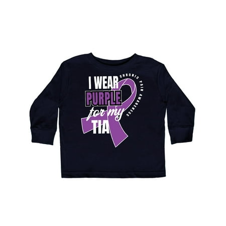 

Inktastic Chronic Pain I Wear Purple For My Tia Gift Toddler Boy or Toddler Girl Long Sleeve T-Shirt