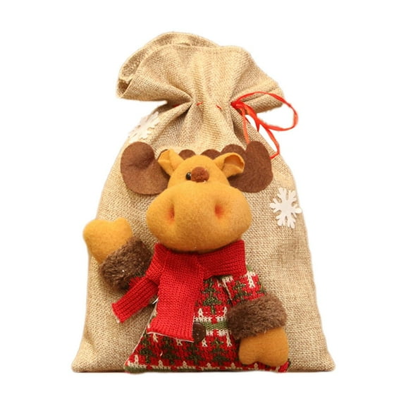 JoyMoreHome Christmas Gift Bags Christmas Treat Bags with Drawstrings Party Supplies,Small Christmas Gift Goody Bags for Xmas Holiday New Year Party Favors Supplies