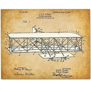 Wright Brothers Flying Machine - 11x14 Unframed Patent Print - Great Gift for Pilots