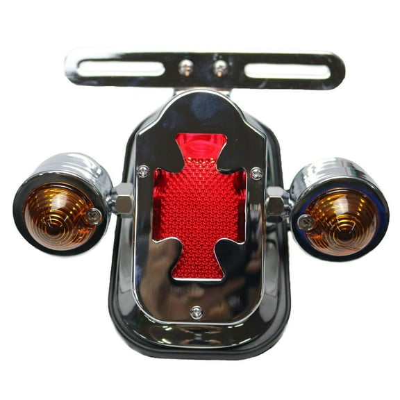 Chrome Cross Tail Light Turn Signal For Harley Cruiser Chopper FLSTN FLSTSC FL