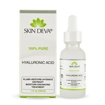 Skin Deva Hyaluronic Acid Facial Serum - 100% Pure Hydrating & Plumping Skincare for All Skin Types, 1 fl oz