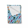 thumbnail image 2 of Surfboard Soft Flannel Fleece Blanket, Exotic Hawaii Vacation Palm Trees and Colorful Boards Water Sports Fun Activities, Cozy Plush for Indoor and Outdoor Use, 70" x 90", Multicolor, by Ambesonne, 2 of 6