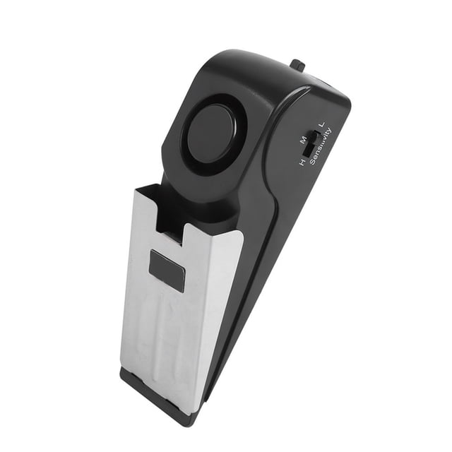 Alarma de tope de puerta portátil con forma de cuña, sistema de seguridad para viajes en casa, alerta inalámbrica antirrobo de 120 dB