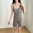 thumbnail image 3 of Ayolanni Womens Pajamas Sets Cotton 2 Piece Sleeveless Tank Tops and Shorts Pjs Soft Elastic Waist Solid Loungewear Sleepwear Sets M, 3 of 5