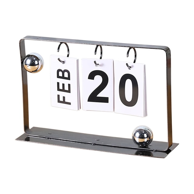 Wozhuo Calendrier de Table Réutilisable Calendrier Artisanat Décoration de Bureau Ornements en Fer Réutilisables Décoration de Maison de Pâques