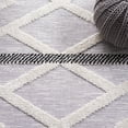 thumbnail image 6 of SAFAVIEH Marrakesh Tarah Striped Polyester Area Rug, Grey/Ivory, 6'7" x 6'7" Square, 6 of 8