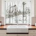 thumbnail image 2 of Ambesonne Windmill Kitchen Curtains, Rustic Farmhouse Barn, 55"x45", Dark Brown and White, 2 of 3