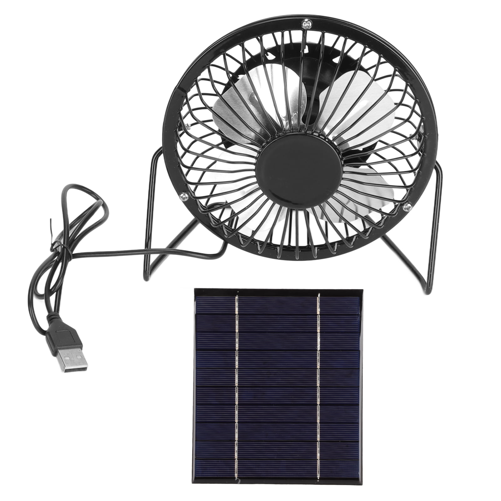 Solar Panel Fan, Solar Panel Powered Fan USB?Output 2.5W 5V For Camping