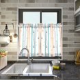 thumbnail image 4 of Yayeee Kitchen Curtains Tier Pair Light Filtering 27"x24" Rod Pocket Short Cafe Window Panel, Cute Nautical Pattern, 4 of 7