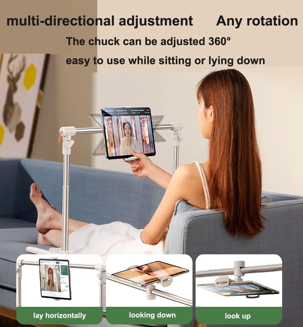 Lazy Tablet Holder, no Need to Install Lazy Mobile Phone Holder at The Bedside, Retractable Lifting Mobile Phone Tablet Holder, Suitable for 4.7-12.9in Mobile Phones and Tablets, for beds