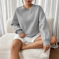 thumbnail image 6 of Tqcoqu Women's Drop Shoulder Crew Neck Sweatshirt,Loose Oversized Long Sleeve Casual Pullover Tops,2026 Spring Fall Trendy Clothes,Gray Women's S-XXL, 6 of 9