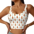 thumbnail image 2 of Picia Cute Carrot Print Sports Bra for Women,Padded Strappy Sports Bras Medium Support Yoga Bra with Removable Cups,Running Yoga Bra-, 2 of 9