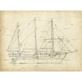 thumbnail image 2 of Harper, Ethan 18x15 Black Ornate Wood Framed with Double Matting Museum Art Print Titled - Sailboat Blueprint II, 2 of 4