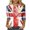 Red, variant on WREESH Womens Graphic Tees Great Britain Uk Flag T-Shirts Casual 3/4 Sleeve T-Shirts Vintage Print Shirts Round Neck Tunic Tops Loose Pullover Blouses Red