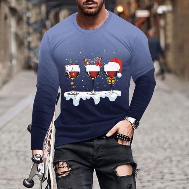 Blusas y camisas de manga larga y cuello redondo para hombre, camisetas casuales con estampado de moda y cuello redondo, blusas de licra de manga corta para hombre.