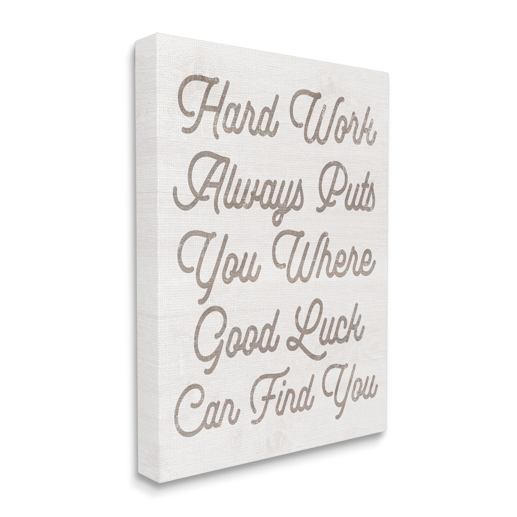 Stupell Hard Work Motivational Phrase Inspirational Painting Gallery Wrapped Canvas Print Wall Art