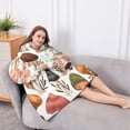 thumbnail image 5 of Oversized Wearable Blanket Hoodie,Colorful Mushroom Leaf White Pattern Sherpa Blanket Hoodie with Super Pockets,Super Warm Fuzzy Pullover for Women & Men, 5 of 6