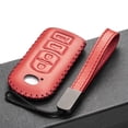 thumbnail image 5 of Vitodeco Genuine Leather Smart Key Fob Case Cover Protector - Compatible for Mazda 3, 6, CX-5, CX-7, CX-9, MX-5 Miata, Atenza Axela - 4 Buttons, Red, 5 of 6