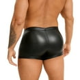 thumbnail image 4 of khonts,Men's Leather Boxer Shorts with Punk Rivet Plus Size Briefs Black Sexy Underwear Panties Black L, 4 of 7