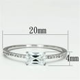 thumbnail image 2 of Luxe Jewelry Designs Rhodium Finish Sterling Silver Women's Engagement Ring with Clear CZ Stones -, 2 of 4
