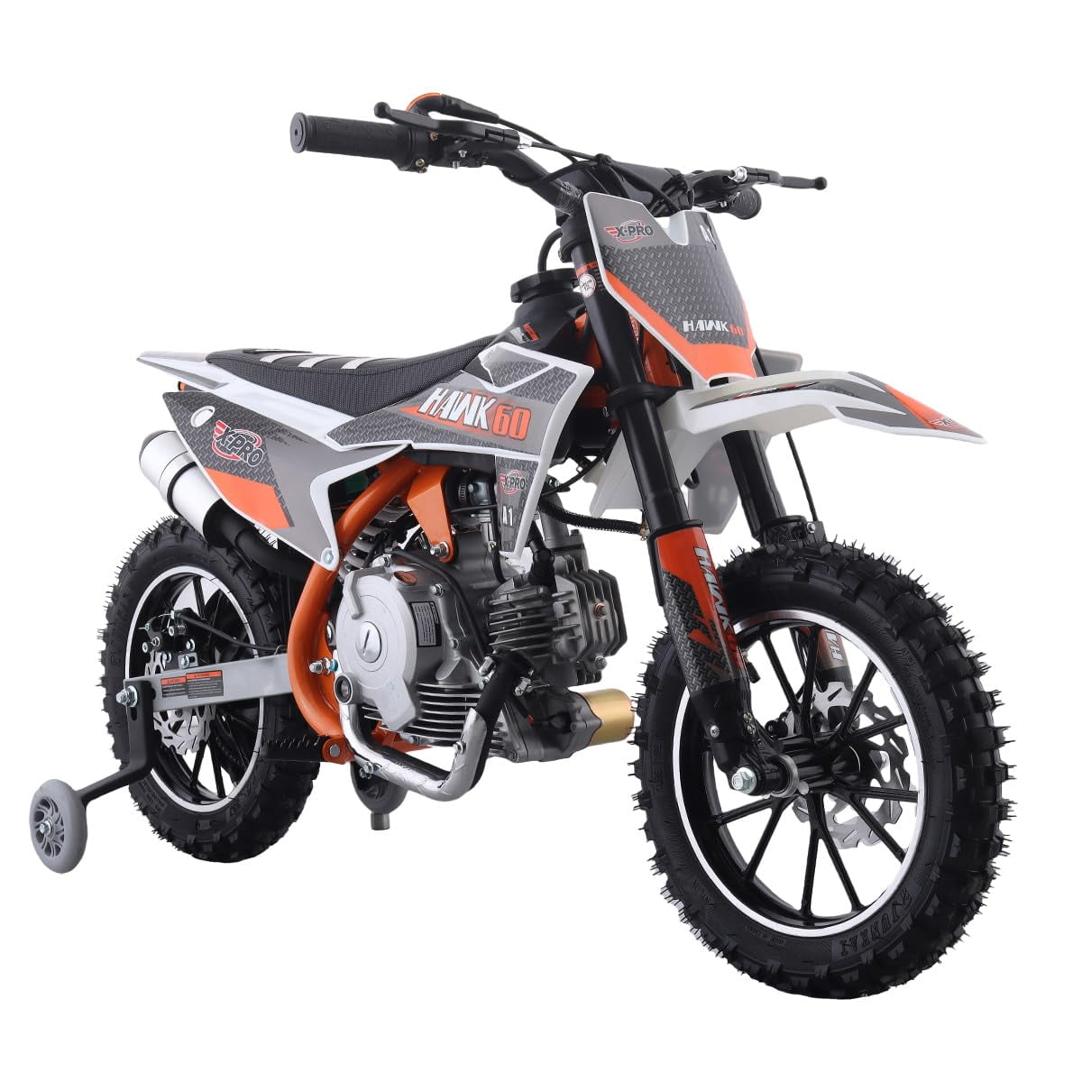 X-Pro Hawk 60 Dirt Bike with CVT Transmission, Electric Start, Disc Brake! 10" Wheels!