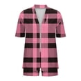 thumbnail image 4 of Bixock Summer Workout Set for Women,2 Piece Set for Women Short Sleeve Cardigan and Shorts with Pockets All Over Print Loungewear Set, 4 of 6
