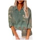 thumbnail image 2 of ICHUANYI Liquidación Camisas con Botones Estampados para Mujer Blusa Suelta con Cuello en V Manga Larga Túnica de Trabajo Informal Tops con Bolsillo ICHUANYI WER202308255206, 2 of 5