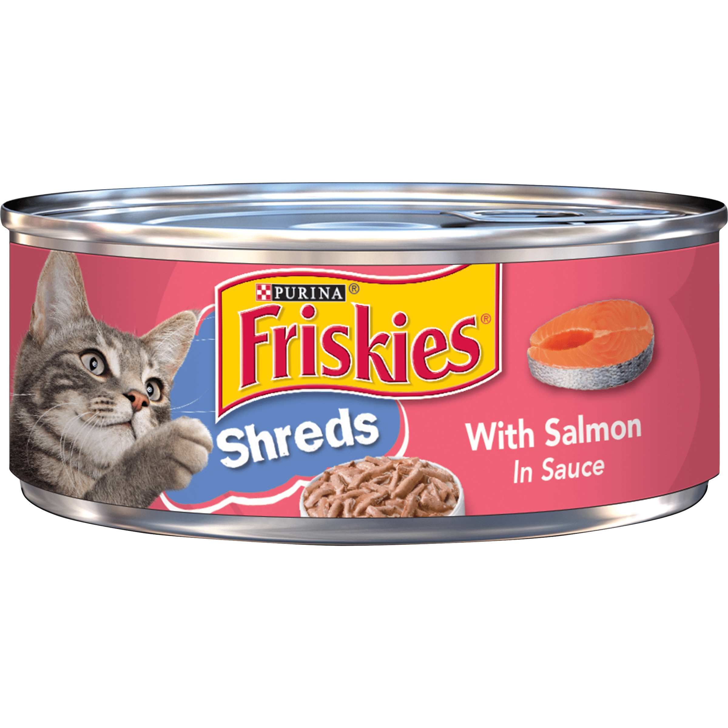  24 Pack Friskies Wet Cat Food Shreds With Salmon in Sauce 5 5 oz 