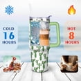thumbnail image 4 of 40oz Barell Cactus Blossom Outdoor Stainless Steel Flip Straw Tumbler Spill Proof Travel Cup Double Wall Vacuum Insulated Coffee Mug with Top Handle, 4 of 6