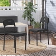 thumbnail image 3 of Ourlova Outdoor Patio Dining Chairs Set of 2 - Stackable Plastic Kitchen Chairs - Steel Legs Support - Waterproof and Stain-Resistant - Easy Assembly - Suitable for Indoor and Outdoor - Black, 3 of 7