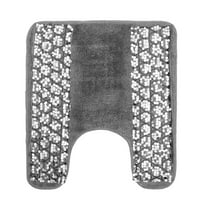 Popular Bath Sinatra Silver Collection - Bathroom Contour Toilet Commode Rug