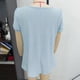 thumbnail image 2 of Camiseta de verano para mujer, mangas cortas de pétalos, busto plisado, agujeros huecos, tela, color puro, blusas casuales, azul cielo XL, 2 of 3