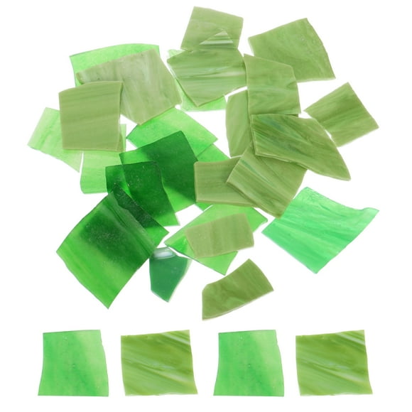 Unique Bargains 200g Glass Mosaic Tiles for Craft, Stained Glass Mosaic Tiles Bulk for Craft DIY Art Project Green Series