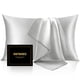 thumbnail image 1 of INFIIXSO Fundas de almohada de seda morera para cabello y piel, fundas de almohada de seda, tamaño estándar, juego de 2 con cremallera oculta, 20 x 26 pulgadas, fundas de almohada ultra suaves para pe, 1 of 9