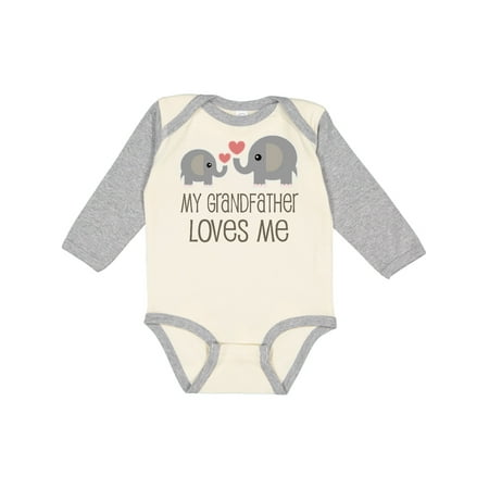 

Inktastic My Grandfather Loves Me Gift Gift Baby Boy or Baby Girl Long Sleeve Bodysuit