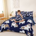 thumbnail image 4 of Homewish Kawaii English Bulldog 7-Piece King Bedding,Cartoon Pet Theme King Bed in a Bag,Navy,Navy Blue Reversible, 4 of 8