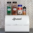 thumbnail image 5 of AuldHome Design Large White Bread Box; Farmhouse Enamelware Vintage Style Family Size Countertop Bread Bin, 5 of 9
