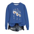 thumbnail image 4 of WZXFASHION Haut Ample pour Femmes Automne et Hiver Manches Longues Col Rond Imprimé Chandail Décontracté Liquidation sous-Vêtements Thermiques Haut, 4 of 4