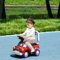 thumbnail image 6 of Qaba Toddler Ride On Toy,Baby Ride On Fire Truck with Music,Horn,Under Seat Storage,Foot To Floor Car for Kids 18-36 Months,Red,Red Plastic Toys Kids Bikes Riding Toys, 6 of 7