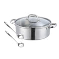 thumbnail image 1 of Olla caliente con divisor Utensilios de cocina japoneses Olla caliente doble Utensilios de cocina Tapa transparente Caliente 30 centimetros, 1 of 9