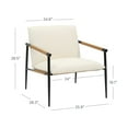 thumbnail image 4 of Nathan James Omel Lounge Reading Chair, Modern Living Room Accent Chair with Metal Frame and Boucle Upholstery, White/Black, 4 of 8