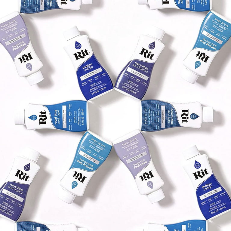Rit Dye Liquid Navy Blue All-Purpose Dye 8oz, Pixiss Tie Dye Accessories  Bundle